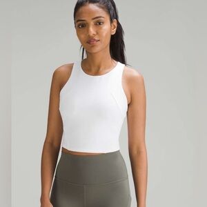 Lululemon Wunder Train White Cropped Racerback Tank Top - Size 8